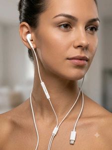 White Wired USB-C Earphones