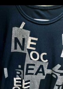Graphic Print Navy Blue T-Shirt