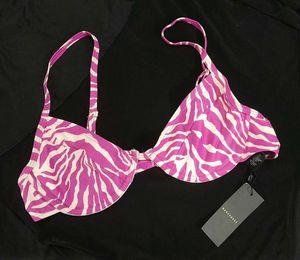 Pink Zebra Print Bra