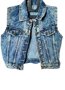 Vintage Acid Wash Denim Vest