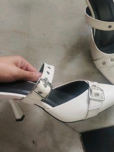 White Heels with Strap