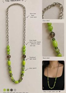 Green Beaded Chain Necklace