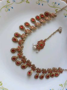 new red color jewelery set