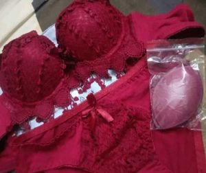 Women's Honeymoon Hot Lacy Red Bra &amp; Panty Set