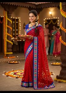 Beautiful elegant Red Saree