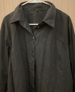Classic Black Collared Button-Up Shirt