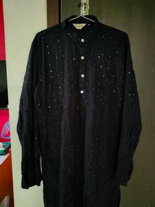 Men Elegant Black Kurta