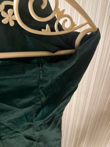 Elegant Emerald Green Wrap Dress