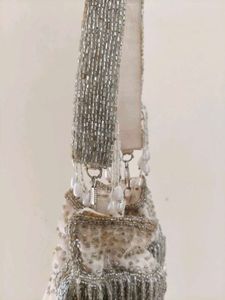 Silver Tassels Potli - Factory reject