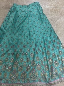 Elegant Aqua Printed Lehenga Set