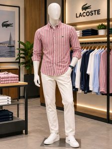 Men's Striped Casual Button-Up Shirt