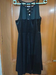 Black Criss-Cross Neckline Dress