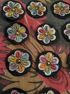 Embellished Floral Fabric Patches (Set of 19)
