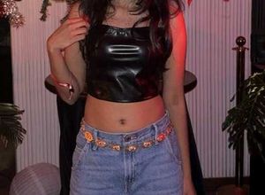Black Faux Leather Crop Top