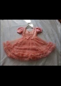 Sparkling Peach Tulle Party Dress