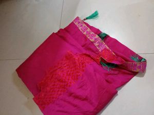 Vibrant Pink Banarasi Silk Saree