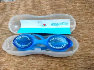 Blue Swimming Goggles with Case