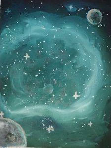 Handmade Space Nebula Painting
