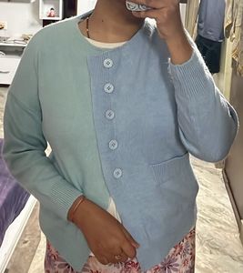 Two-Tone Buttoned Cardigan