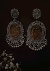 bronze resin Oxidized jhumke earrings💖