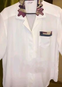 Cream White Button-Up Shirt