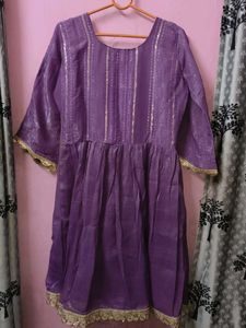 Elegant Purple kurta pant dupatta set