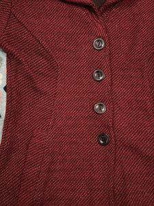 Burgundy Fur Trim Coat