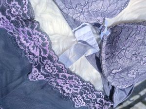 Lace Trimmed Bra and Panty Set