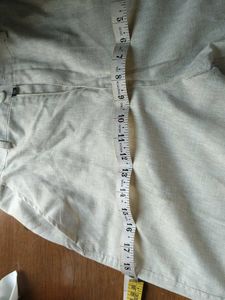 Linen Blend Elastic Waist Shorts - Size 16