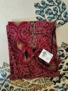 Stylish Red Printed Kurta Set