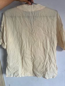 Zara Cream Button-Down Top