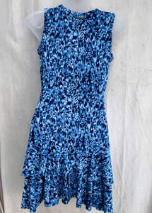 5929. Michael Kors Blue Leopard Print Dress
