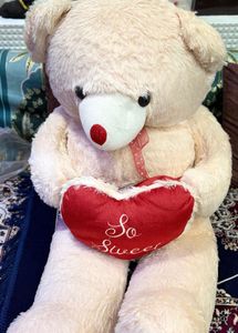 Cute Teddy Bear with "So Sweet" Heart