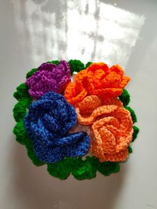 bouquet crochet coasters set -4