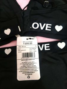 Black Bikini Set with "LOVE" Print