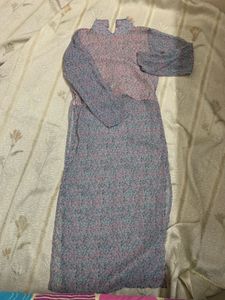 Max Blue Lace Detail Tunic top and printed kurta