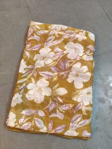 unused floral print saree with attached blouse pie