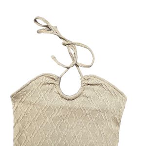 Beige Halterneck Dress