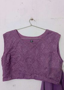 Elegant Lavender Kurta Set with Jacket
