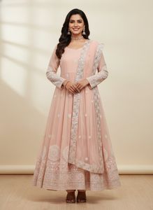 Elegant Peach Anarkali Suit with Dupatta