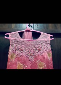 Beautiful Pink Floral Ethnic Gown