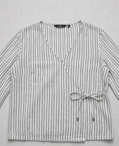 Striped Wrap Style Top