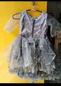 Sparkling Grey Party Gown for Girls