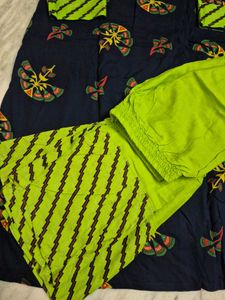 Navy Blue Kurta with Green Bottom500s