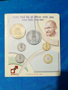 RBI Platinum Jubilee UNC Coin Set 75 Rs Silver
