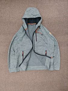 Men's Grey Hooded Zip-Up Jacket