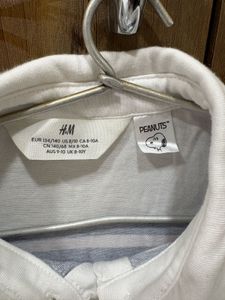 H&amp;M Striped Long Sleeve Cropped Polo Shirt