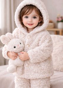 Adorable Fur Bunny Jacket and bottom