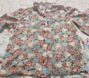 Floral Print Shirt Medium Size