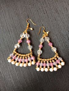 Boho beaded drop earrings